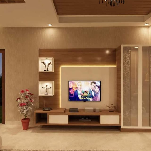 TV Unit with Backlit Shelves