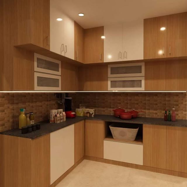 Wood Finish Modular Kitchen